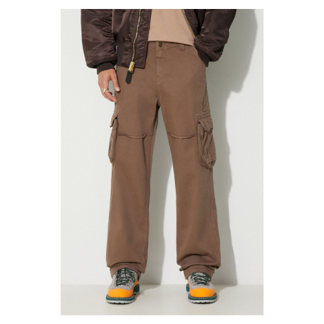 Bavlněné kalhoty Alpha Industries Jet Pant béžová barva, jednoduché, 101212.183