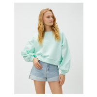 Koton Crop Sweatshirt with Sleeve Detail