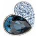 Stříbrný přívěsek s krystaly modré srdce 34161.3 montana