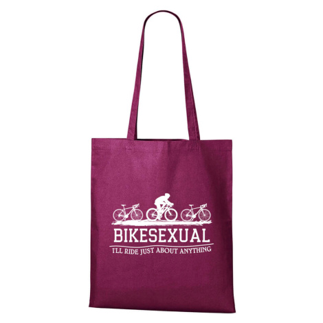 DOBRÝ TRIKO Bavlněná taška s potiskem Bikesexual Barva: Fuchsiová