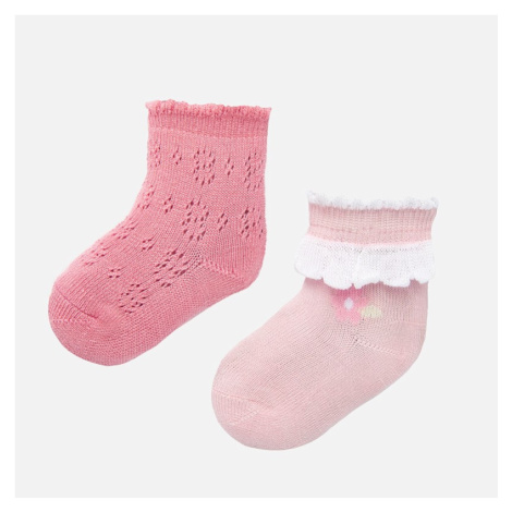 2 pack ozdobných ponožek kytiček růžové NEWBORN Mayoral