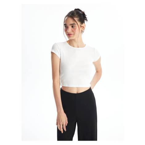 LC Waikiki Crew Neck Plain Short Sleeve Women's Crop