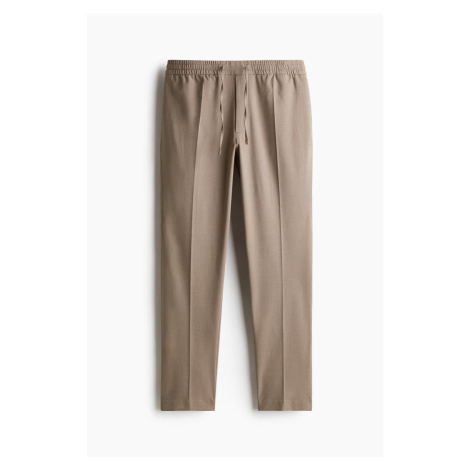 H & M - Elegantní kalhoty jogger Slim Fit - hnědá H&M