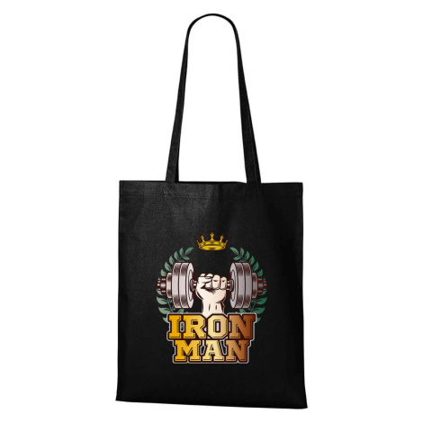 DOBRÝ TRIKO Bavlněná taška s potiskem Iron man Barva: Černá