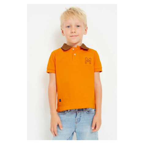 Dětské polo tričko Mayoral oranžová barva, s potiskem