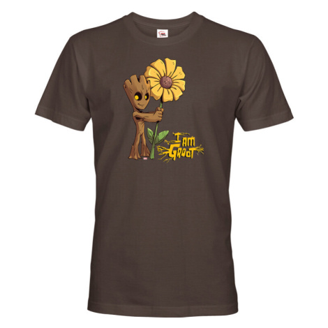 Pánské tričko s potiskem Groot a květina - ideální dárek pro fanoušky Marvel BezvaTriko