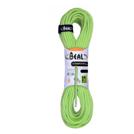 Lezecké lano Beal Stinger 9.4 mm (50 m) Barva: světle zelená