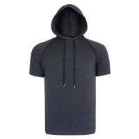 T8570 DEWBERRY HOODED MEN'S T-SHIRT-FLAT ANTHRACITE