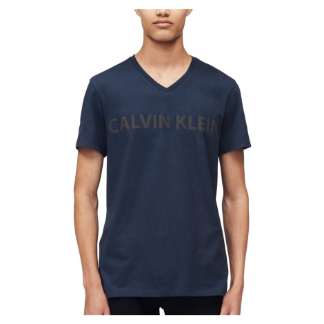 Calvin klein pánské tričko s krátkým rukávem logo print tmavě modré l