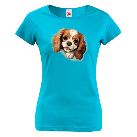 Dámské tričko  Kavalír King Charles - tričko pro milovníky psů BezvaTriko