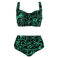 Salma Green dvoudílné plavky pro plnoštíhlé S803 zelená