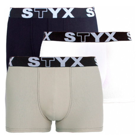 3PACK pánské boxerky Styx sportovní guma vícebarevné (G960106162)