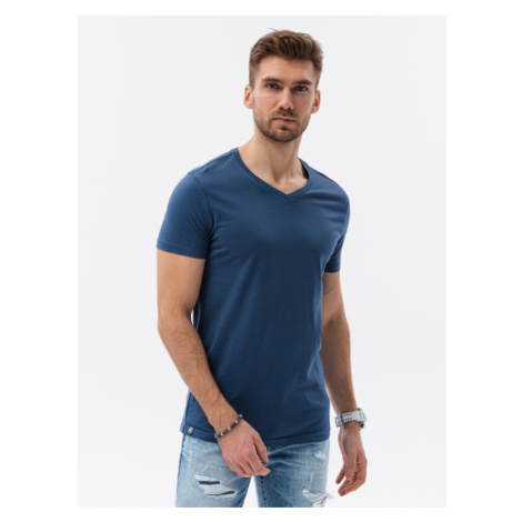 OMBRE-T-shirt SS-S1369-V13-DARK BLUE Modrá