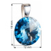 Stříbrný přívěsek s krystaly Swarovski modrý kulatý-rivoli 34112.3