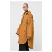Bunda Karl Lagerfeld dámská, hnědá barva, přechodná, oversize