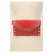 Red Cut Out Faux Leather Mini Fanny Pack