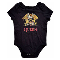 Queen kojenecké body tričko, Classic Crest Black, dětské