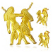 Ocelový set zlaté barvy, náušnice a přívěsek, znamení Blíženci