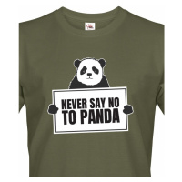 Pánské tričko s potiskem NEVER SAY NO TO PANDA - tričko pro správné geeky