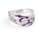 Luxusní stříbrný prsten zdobený fialovým smaltem STRP0400F