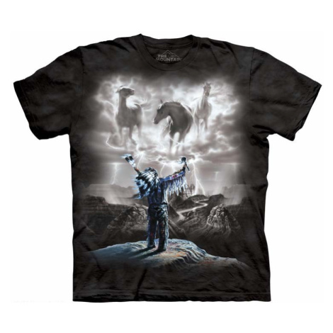 Pánské batikované triko The Mountain - Vyvolávání bouře - černé