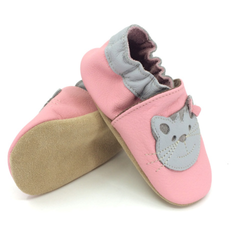 Kožené capáčky BaBice SoftSole Cat Pink Ba-197