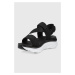 Sandály Skechers dámské, černá barva, na platformě