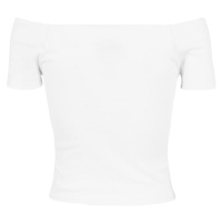 Dámské tričko s volným ramenem bílé