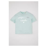 DEFACTO Baby Girl Crew Neck Printed Short Sleeve T-Shirt