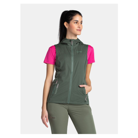 Tmavě zelená dámská softshellová vesta Kilpi Monilea