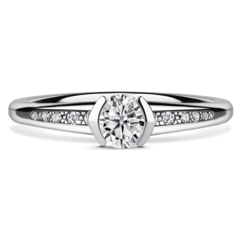 Harmonia | Zásnubní prsten se středovým kamenem 0.400ct, bílé zlato, s diamanty Danfil