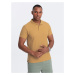 Men's BASIC single-color pique knit polo shirt - mustard V8 OM-POBS-0100