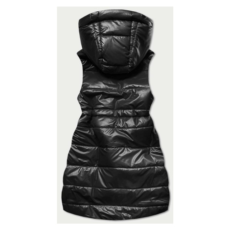 Lesklá černá vesta s kapucí (B8130-1) S'WEST
