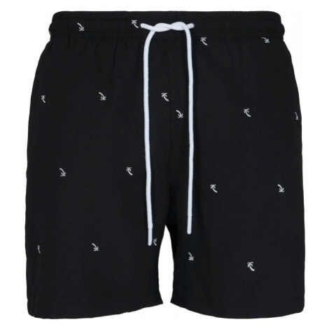 Embroidery Swim Shorts - black/palmtree Urban Classics