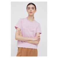 Bavlněné tričko Levi's fialová barva