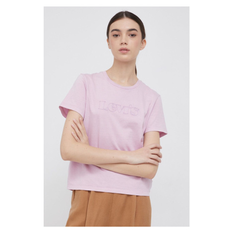 Bavlněné tričko Levi's fialová barva Levi´s