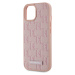 PU Leather Monogram Metal Logo Magsafe Zadní Kryt pro iPhone 15 Pink Karl Lagerfeld