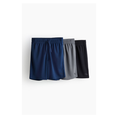 H & M - Sportovní šortky ze'síťoviny DryMove™ 3 kusy - černá H&M
