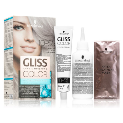 Schwarzkopf Gliss Color permanentní barva na vlasy odstín 10-55 Ash Blond