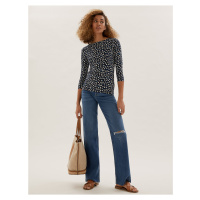 Modré dámské široké džíny Marks & Spencer