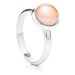 Prsten Buka malá perla - Růžová / Sterlingové stříbro (925) / 60