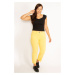 Şans Women's Plus Size Yellow 5 Pockets Jeans Trousers