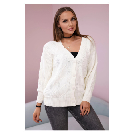 Kesi Svetr na knoflíky Jede s širokými rukávy - výprodej Barva: Smetanová