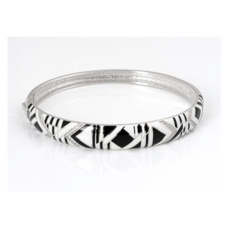 Luxusní stříbrný náramek zdobený smaltem STNA0441F + dárek zdarma Ego Fashion