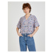Modro-růžová dámská vzorovaná košile VANS Retro Floral - Dámské
