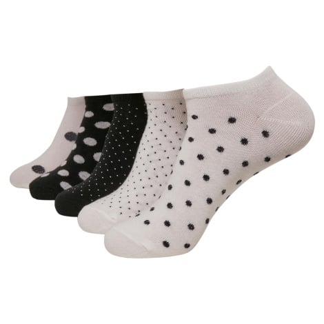 No Show Socks Dots 5-balení bílá/černá Urban Classics