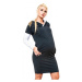 Be MaaMaa Těhotenské šaty/tunika s kapucí RIA - grafit