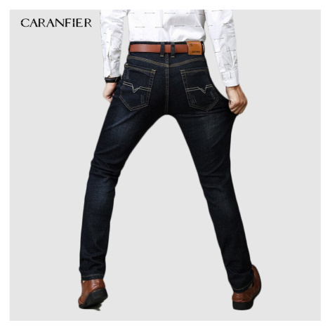 Elastické pánské džíny slim skinny s prošíváním CARANFLER