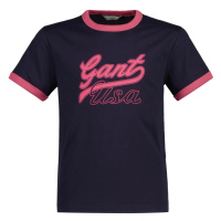 TRIČKO GANT CROPPED GANT USA SS T-SHIRT modrá