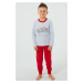 Chlapecké pyžamo Italian Fashion Junák - dlouhé bavlněné Šedo-červená